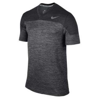 Nike Dri FIT Knit V Neck Mens Training Shirt   Base Grey