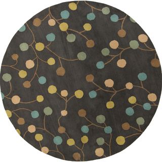 Hand tufted Cain Transitional Floral Wool Rug (99 Round)