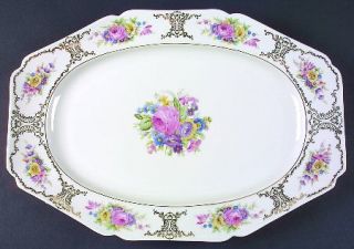 Heinrich   H&C Lady Louise 16 Oval Serving Platter, Fine China Dinnerware   Mul