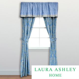 Laura Ashley Prescott Cotton Valance (Blue, yellowCurtain style ValancePocket measures 3 inchesNot linedDimensions 86 inches long x 15 inches wideMaterials 100 percent cottonCare instructions Machine washThe digital images we display have the most ac