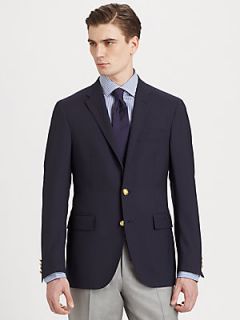 Polo Ralph Lauren Custom Fit Wool Blazer   Dark Blue