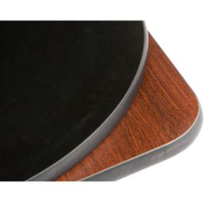 Oak Street Mfg 24 Round Pedestal Table   Bar Height, Reversible Mahogany/Black Surface