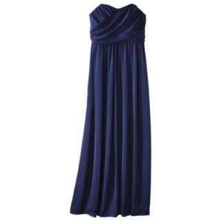 TEVOLIO Womens Plus Size Satin Strapless Maxi Dress   Academy Blue   24W