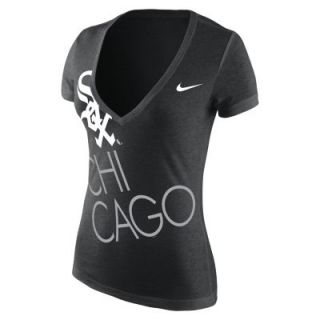 Nike Deep V Dri Blend 1.4 (MLB White Sox) Womens T Shirt   Black