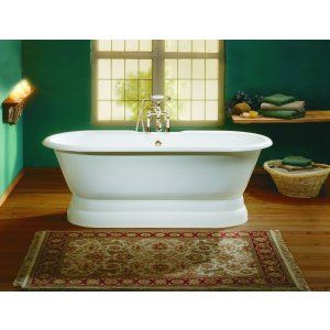 Cheviot 2120 WW 8 Regal Cast Iron Bathtub With Pedestal Base And Flat Area For F