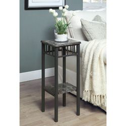 Grey Marble/ Charcoal Metal Plant Stand