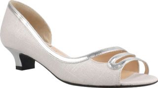 Womens J. Renee April   White/Silver Linen Low Heel Shoes