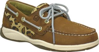 Girls Sperry Top Sider Intrepid   Chocolate/Leopard Nubuck Casual Shoes