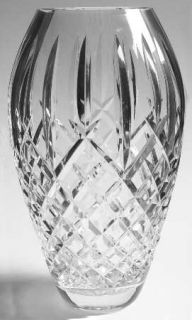 Waterford Araglin 9 Flower Vase   Cut Criss Cross & Verticals, Cut Foot