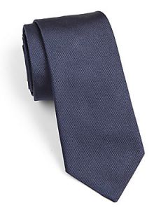 Brunello Cucinelli Solid Silk Tie   Blue