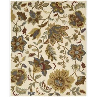 Hand tufted In Bloom Ivory Wool Area Rug (53 X 74)