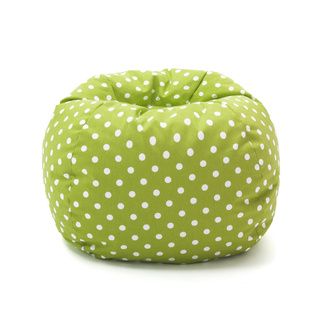 Beansack Green Polka Dot Bean Bag Chair (Green with white polka dotsMaterials Heavy duty twill, polystyrene beansWeight 4 poundsDiameter 28 inchesFill Virgin polystyrene UltimaX beansClosure Double YKK zipper, then sealed shut for safetyCover Double