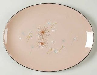 Franciscan Ballet 12 Oval Serving Platter, Fine China Dinnerware   White,Aqua,B