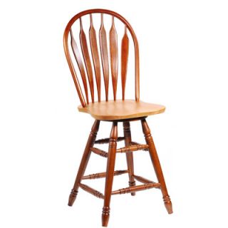 International Concepts 24 Steambent Swivel Windsor  Barstool in Cinnamon and