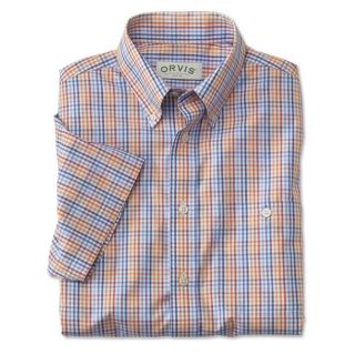 Pure Cotton Wrinkle free Shirts , Orange/Blue, Small
