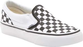 Boys Vans Checkerboard Slip On   Black/White Checker/White Canvas Shoes