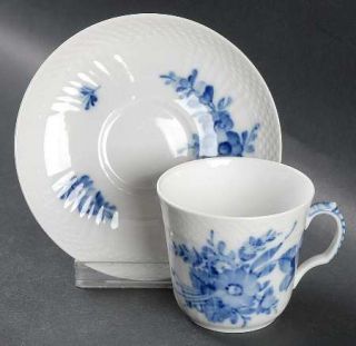 Royal Copenhagen Blue Flowers Flat Demitasse Cup & Saucer, Fine China Dinnerware