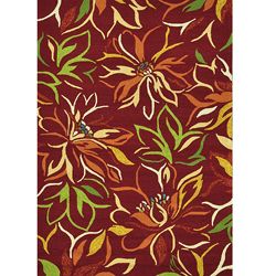 Hand hooked Coventry Crimson Floral Rug (76 X 96)