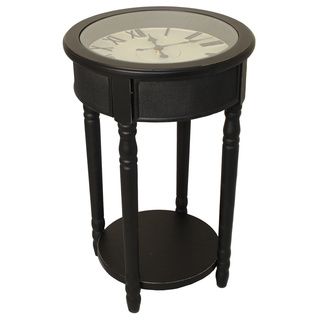 Casa Cortes 26 inch Espresso Clock/ End Table