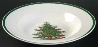 Plummer (NY) Christmas Tree Rim Soup Bowl, Fine China Dinnerware   Tree Center,