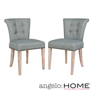 Angelohome Lexi Paris Sky Blue Dining Chairs(set Of 2)