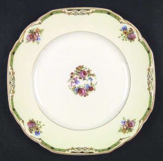 Grindley Astoria, The Dinner Plate, Fine China Dinnerware   Cream Rim,Green Band