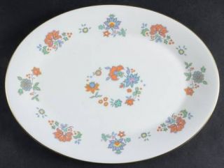 Royal Doulton Madrigal 13 Oval Serving Platter, Fine China Dinnerware   Blue/Or