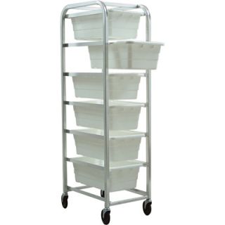 Quantum Storage 6 Shelf Cart With 6 Cross Stack Tubs   27in. x 19in. x 71in.