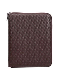Microguccissima Leather iPad Case   Chocolate
