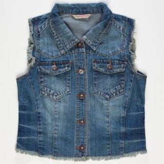 Girls Denim Low Hi Vest Dark Wash In Sizes Small, X Small, X Large, Lar