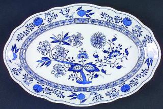 Hutschenreuther Blue Onion (Scalloped, Rim) 13 Oval Serving Platter, Fine China