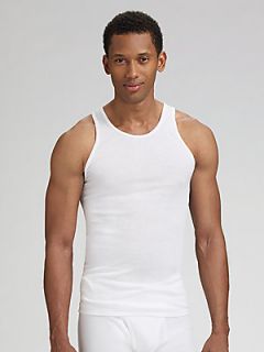  Collection Ribbed Sleeveless Tank/3 Pack   White