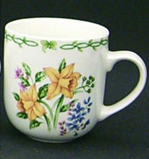 Thomson Floral Garden Mug, Fine China Dinnerware   Various Flowers,Garland Rim,N