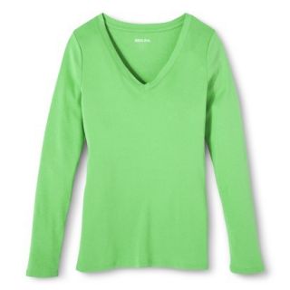 Womens Ultimate Long Sleeve V Neck Tee   Pristine Green   S
