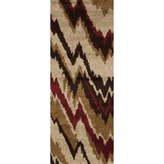 Balsamo Carnelian Chevron Shag Rug (27 X 73)