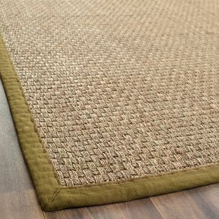 Hand woven Sisal Natural/ Olive Seagrass Runner (26 X 10)