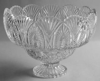 Godinger Crystal Shell 10 Footed Bowl   Clear,Cut, Criss Cross, Plumes