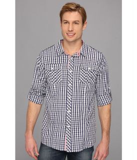 Request Torrance L/S Plaid Shirt Mens Long Sleeve Button Up (Blue)