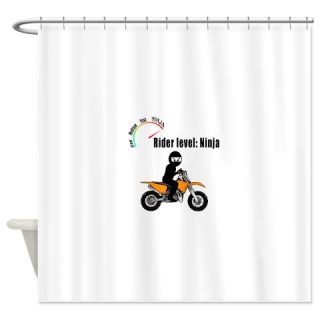  Ninja riding orange motocross bike Shower Curtain  Use code FREECART at Checkout