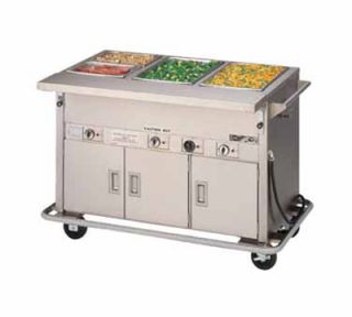 Piper Products 78 in Mobile Hot Food Serving Counter, 5 Wells, Modular, Cabinet Base, 208/1V