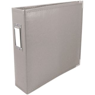 We R Faux Leather 3 ring Binder 6x6 charcoal Grey