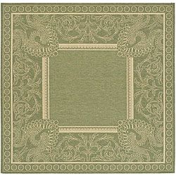 Indoor/ Outdoor Abaco Olive/ Natural Rug (67 Square)