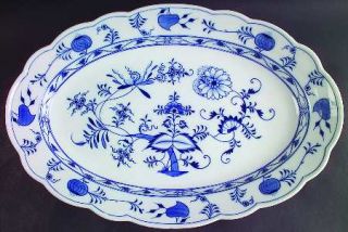 Meissen (Germany) Blue Onion (Oval Backstamp) 17 Oval Serving Platter, Fine Chi