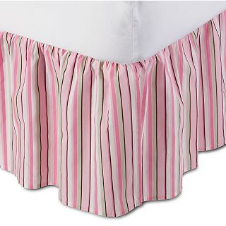 Carters Pink/Sage Striped Crib Ruffle