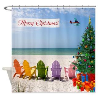  Beach Christmas Shower Curtain  Use code FREECART at Checkout