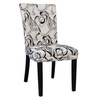 Black and White Wide Back Parson Side Chair (set Of 2)