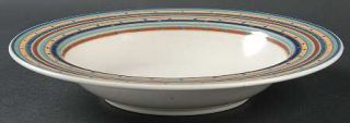 Mikasa Color Circuit Large Rim Soup Bowl, Fine China Dinnerware   Intaglio,Blue