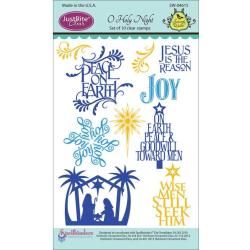 Justrite Stampers 4 X6 Clear Stamp Set  O Holy Night 10pc