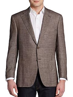 Two Button Melange Sportcoat   Brown