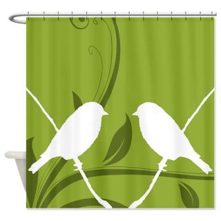  Apple Green Birds Shower Curtain  Use code FREECART at Checkout